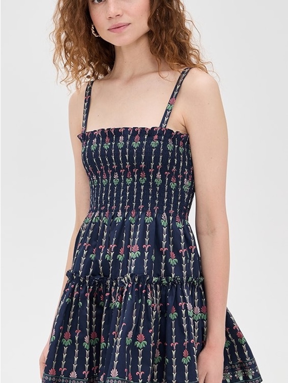 Hill House Navy Floral Smocked Mini Dress